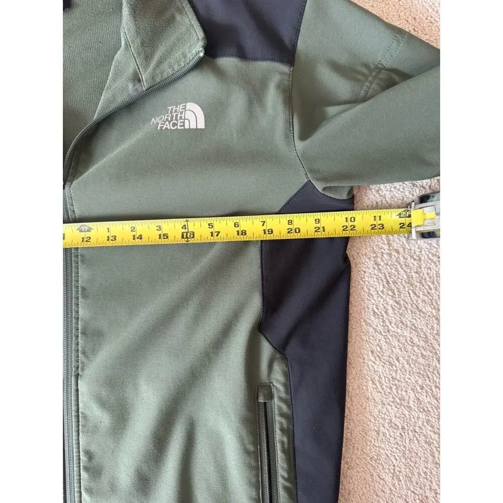 The North Face Apex Bionic Softshell Jacket Olive Green Black Fleece Lined Men L